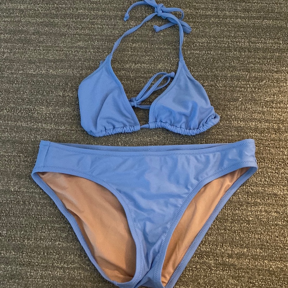 Jcrew String bikini top (M) and bottom (S) in Pale Seascape - never worn